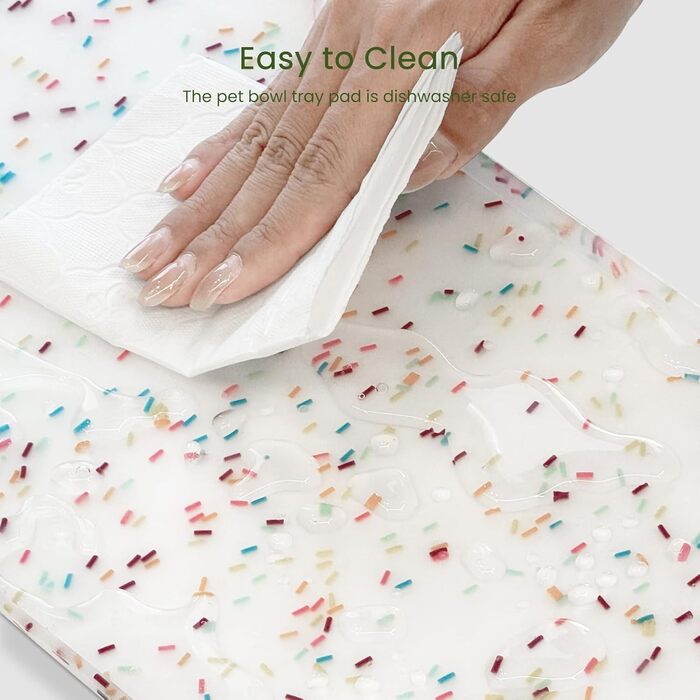 Килимок для годування собак та котів, силіконовий, з підвищеним бортиком, неслизький, водонепроникний, для цуценят та кошенят, підходить для собак та котів середніх розмірів, білий, 65х33 см