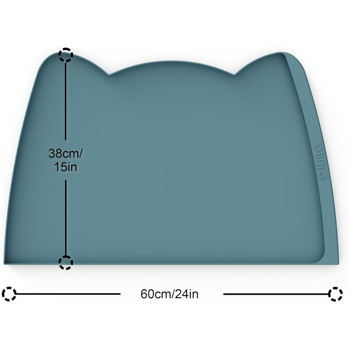 Підкладка під миску для собак та котів OHMO, 60x38 см, силіконова, неслизька, водовідштовхувальна, блакитна