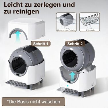 Автоматичний лоток для котів Katzenklo Selbstreinigend, 65л, XXL, з керуванням через додаток, для 2+ котів