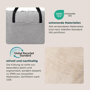 Ортопедичне лежанка для собак – подорожі, OekoTex та GSR сертифікат (M, кремовий)