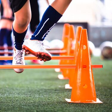 Набір для координації Bramble 18 шт. з сумкою - конуси та штанги для футболу, спорту, тренувань (діти, дорослі, собаки)