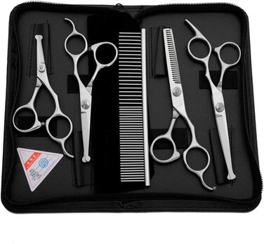 Набір для грумінгу тварин, професійний: ножиці, тример, витончувальні ножиці, безпечні закруглені кінці