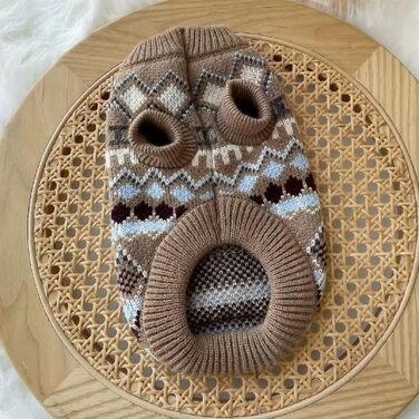 Теплий в'язаний светр у богемному стилі для такси, ручної роботи, коричневий, M