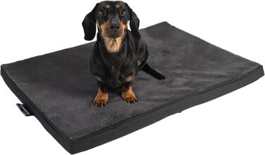 Ортопедична подушка для собак Преміум-якості, 70x50 см, сірого кольору. Матеріал: повний пінопласт 3 см. Зручна підстилка для собак з тканинним покриттям, придатна для прання при 40°C, гіпоалергенна. Підходить для маленьких собак.