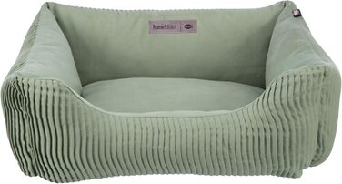 ТRIXIE Лежанка для собак Marley, 80 x 60 см, салатовий колір – зручна лежанка для середніх собак, м'який бавовняний чохол, можна прати – 37691 Salbei L 80 x 60 x 23 см
