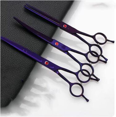 Набір ножиць для грумінгу собак: прямі, витончені та зігнуті, нержавіюча сталь