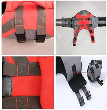 Жилет для собак, жилет для плавання з регульованими ремінцями та рятувальним ручним захопленням