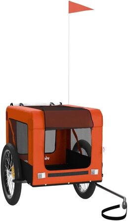 Причіп для велосипеда для собак та котів, оранжево-чорний, Oxford-тканина та метал