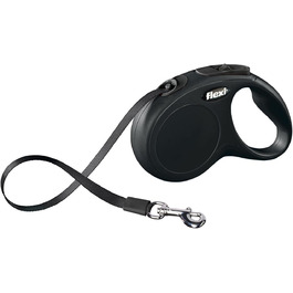 Рулетка для собак Flexi New Classic M, стрічка 5 м, чорна, до 25 кг