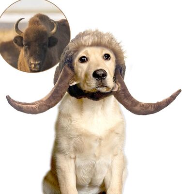 Перука-ріг для костюма собаки, косплей, голова бика, демон для святкування Дня подяки та Різдва