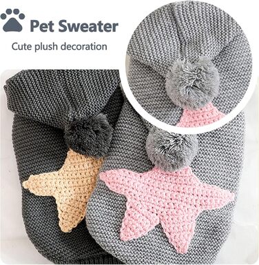 Жовтий теплий пуловер для собак Galatée з коміром-горловиною для Чихуахуа, Бульдога, Такси, Мопса, Йорка (M)