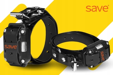 Електричний тренувальний нашийник для собак Save, чорна шкіра, розмір L/XL