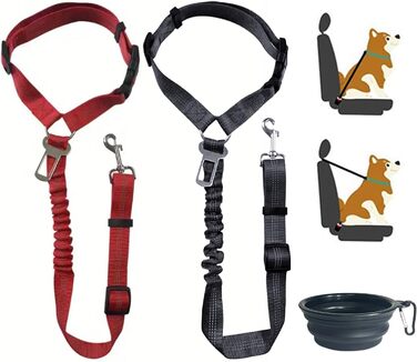 Автомобільний ремінь безпеки для собак DKDDSSS (2 шт.), кріплення для собак, захисний пасок для собак, автогурт для собак