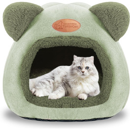 Кішка-будиночок: зручне ліжко-хатинка для котів середніх розмірів (зелене)