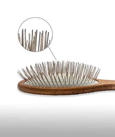 Щітка для собак та котів з бука з гнучкими сталевими щетинками 20 мм - MD-10 COLLECTION