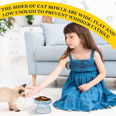 Станція для годування котів Sunnyray, 4 шт., керамічні годівниці з підставкою, анти-блювотний дизайн, для собак та домашніх тварин