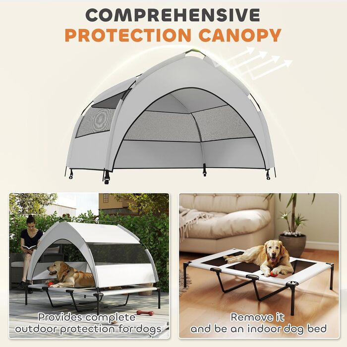 PawHut лежанка для собак 122x92x94 см, з піднятою спинкою, знімний чохол, велика, сталева, сіра та чорна