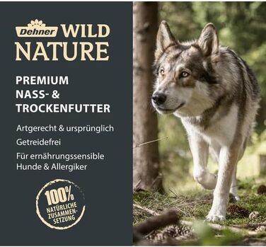 Сухий корм для дорослих собак Dehner Wild Nature Gebirgssee з лососем та куркою, беззерновий та без цукру, 4 кг