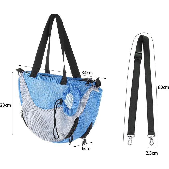 Транспортна сумка для кота/цуценя: переноска для тварин, сумка на плече, для собак та котів, сітка, складана, для подорожей, зелена/блакитна
