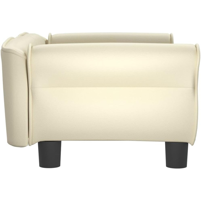 Софа для собак Festnight, ліжко для маленьких собак та котів, м'яка софа з штучної шкіри, 70x45x30 см (кремовий)