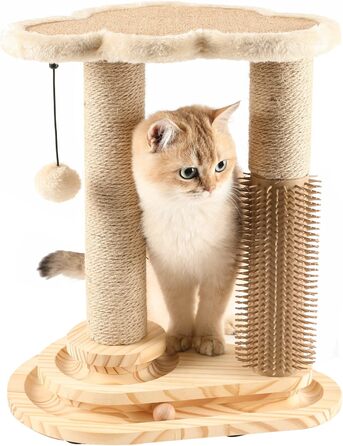 Когтеточка для котів Made4Pets Wolke, 44,5 см, натуральний сизаль, м’яка лежанка, інтерактивна іграшка, для домашніх котів