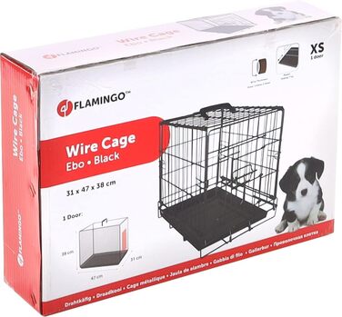 Клітка для собак Flamingo DRAHTKÄFIG EBO L 56x92x64 см, чорна металева