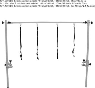 Стіл для грумінгу собак Jonlaki з регулюванням висоти, нержавіюча сталь, з петлею, підставка для грумінгу тварин, для маленьких та середніх собак та котів, 1,1 м
