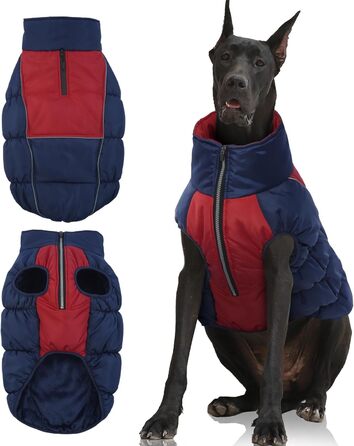 Зимові куртки та манто для собак IECOii: тепла, вітро- та водонепроникна модель, зелений, M (військово-зелений), блакитний