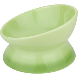 Підвищена годівниця для котів та собак Busnos, керамічна, жовта, 15.5x15.5x11 см