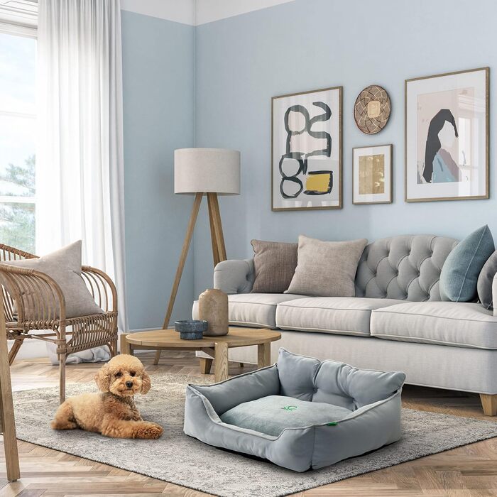 Ліжко для собак та котів Benetton - зручне, м'яке, сіре, розмір S (50x40x18 см)