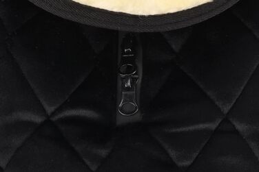 Зимовий теплий нашийник для собак Flamingo Jaffa чорного кольору, 55 см, з флісовою підкладкою, водовідштовхувальний, з клямками, для повірця, високий комір, XL