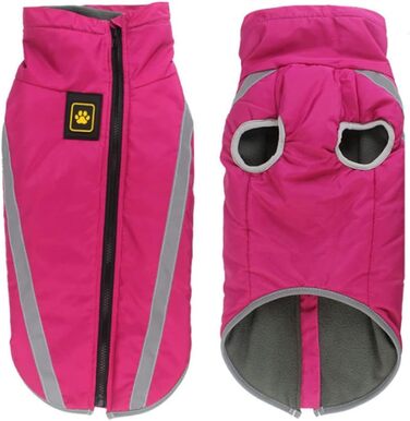 Водонепроникний зимовий теплий одяг для собак FeimaX з флісовою підкладкою. Тепла куртка для собак, цуценят, малих, середніх та великих порід. Рожевий колір, розмір XXL