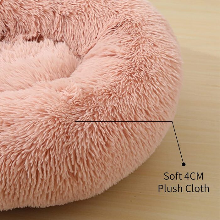 М'яке ліжко для собак та котів Doughnut Ø70см, рожеве. Зручне, неслизьке, для цуценят та великих, середніх та маленьких собак (до 17.5кг). Легко миється.