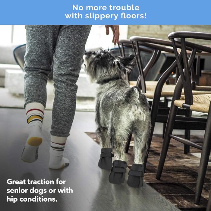 Чорні легкі захисні чоботи для собак, водонепроникні, для великих собак, розмір 8 (L)