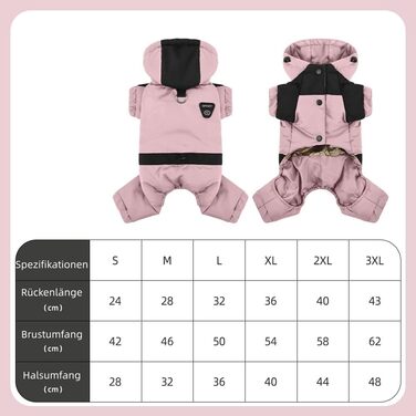 Зимовий теплий одяг для собак: бавовняна куртка з кільцем D, матеріал графен, водонепроникний. Ідеально для зимових прогулянок, подорожей та ігор зі снігом (S, Рожевий) S Рожевий