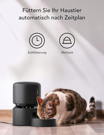 Автомат годування котів PETLIBRO для вологого корму з мискою з нержавіючої сталі, з напівпровідниковим охолодженням, Wi-Fi управління через додаток, 3 дні свіжості, годівниця для вологого корму (темно-сірий)