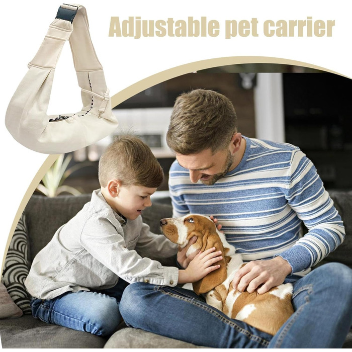 Сумка-переноска для собак - дихаюча, з регульованими ременями | Легка переноска для собак, ідеальна для прогулянок та активного відпочинку (Бежева)