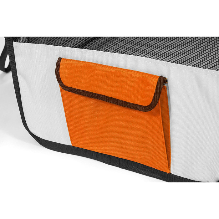 Портативний вольєр для тварин Pawer, 114x61 см, 8 панелей, оранжево-сірий, з можливістю персоналізації, 600D Oxford, для котів/собак/цуценят