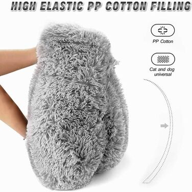 Ортопедичне ліжко для собак, кругле м'яке гніздище для собак та котів, з водонепроникним дном, біле Ø 50 см (світло-сірий, 90 см)