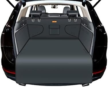 Захист для багажника автомобіля Alfheim для собак - водовідштовхуючий та легкий у догляді - універсальний. Килимок для багажника з захистом краю навантажувальної рамки (сірий)