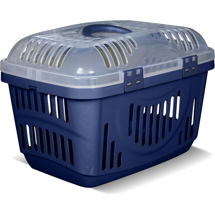 Транспортна переноска для кота Snugsy - автопереноска для кота, пластикова, сіра, 49x34x32 см