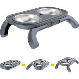 Підвищені миски для котів та собак Carehabi: набір мисок для їжі та води з антиковзкими ніжками
