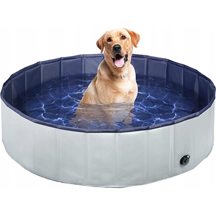 Складаний басейн для собак, сірий, 160x30 см, 600 л