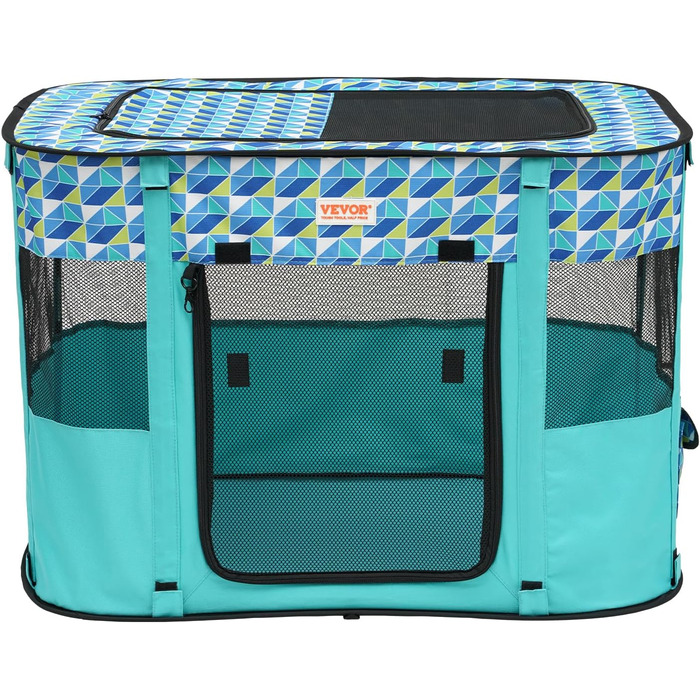 Клітка для цуценят VEVOR, розкладний вольєр для собак, 812 x 609 x 558 мм, з мискою, 600D Oxford, для малих та середніх тварин