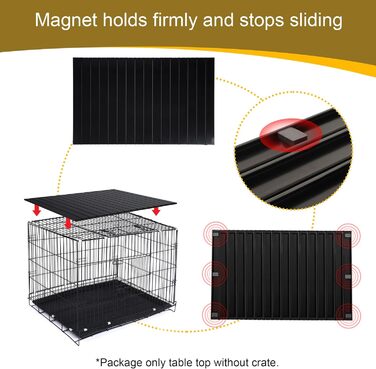 Алюмінієвий накладний лежак для собаки на переноску 91.4 см, складний, декоративний, для лежака/переноски для собак, чорний