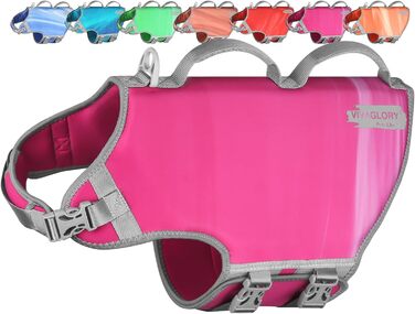 Жилет рятувальний для собак VIVAGLORY Neoprene, S, рожевий (обхват грудей до 86 см)