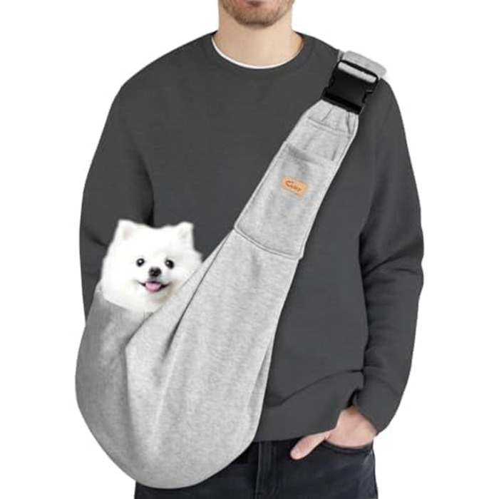 Сумка-переноска для собак CUBY, регульована, двостороння, для маленьких та середніх собак, звільняє руки, з ременем безпеки, кишеня на блискавці, знімна килимок для прогулянок, підкладка на плече, Зелений (застібка, Сірий, Регульована)
