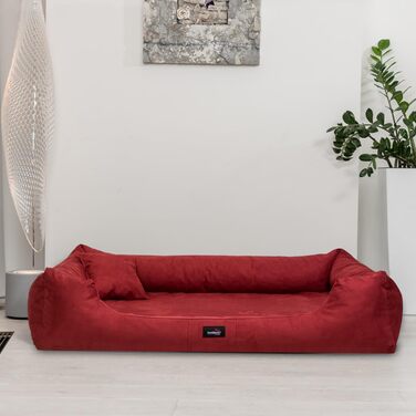 Ортопедичне ліжко для собак Tierlando® Pluto Ortho VISCO з віскоеластичної піни та м'якого велюру, 130x100 см, сірий графіт (PLV5)