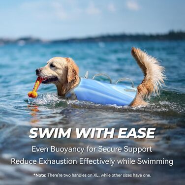 Жилет рятувальний для собак VIVAGLORY Neoprene, блакитний, розмір S (51-56 см)