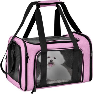 Транспортна переноска для тварин, сумка-переноска, переноска для собак, портативна, багатофункціональна, м'яка, складна, стабільна, безпечна, рожева